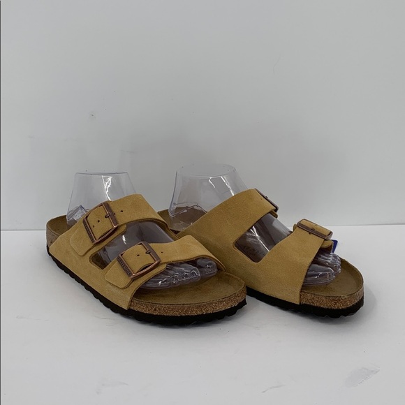 Birkenstock Arizona sandal slide taupe Latte suede strap soft footbed new 41 10 - Picture 3 of 8